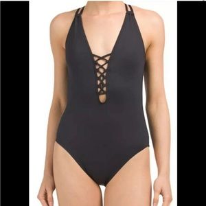 La Blanca black one piece swim